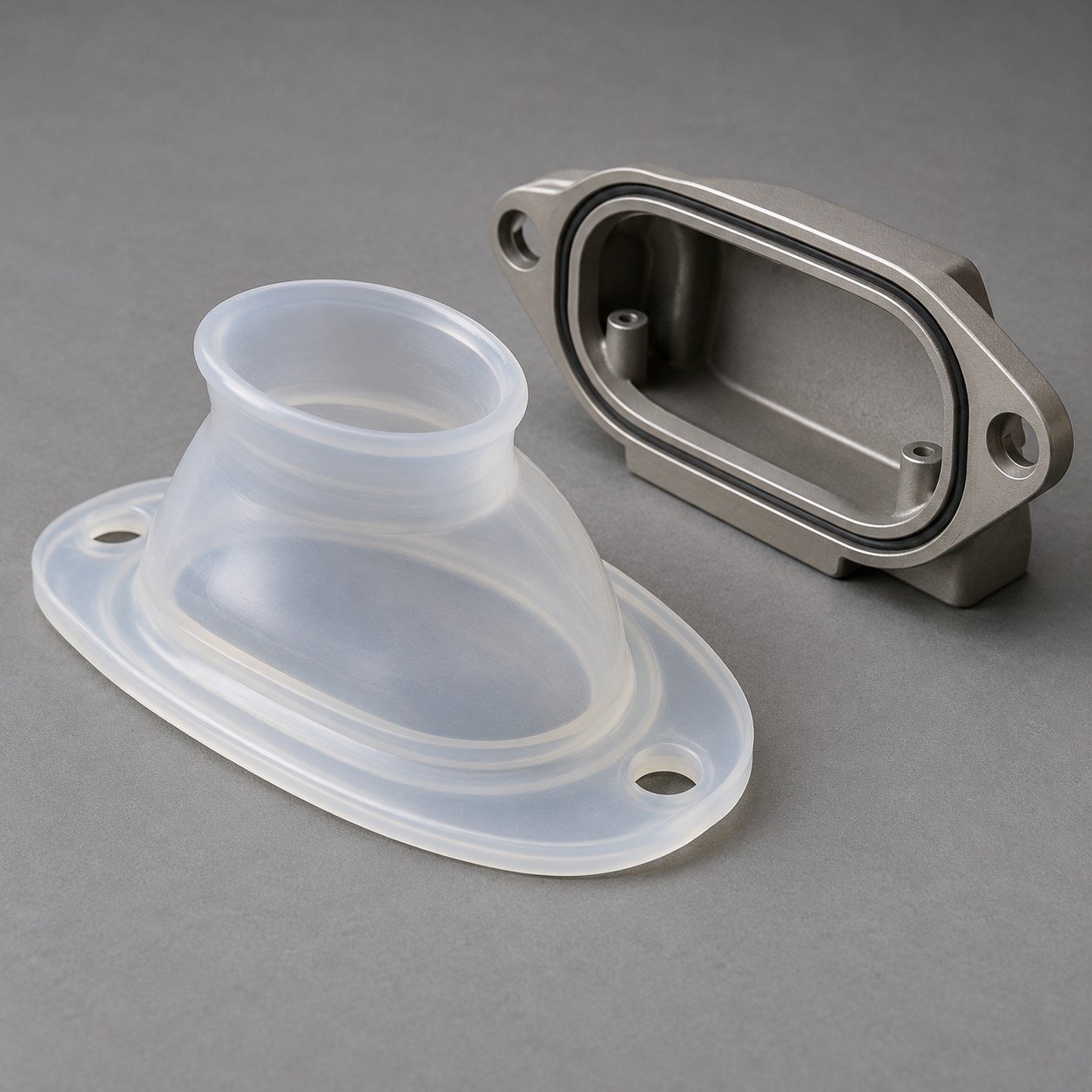 Copertura protettiva in silicone traslucido illustrativa
