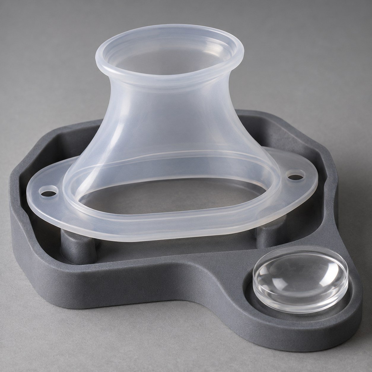 Copertura protettiva in silicone traslucido illustrativa