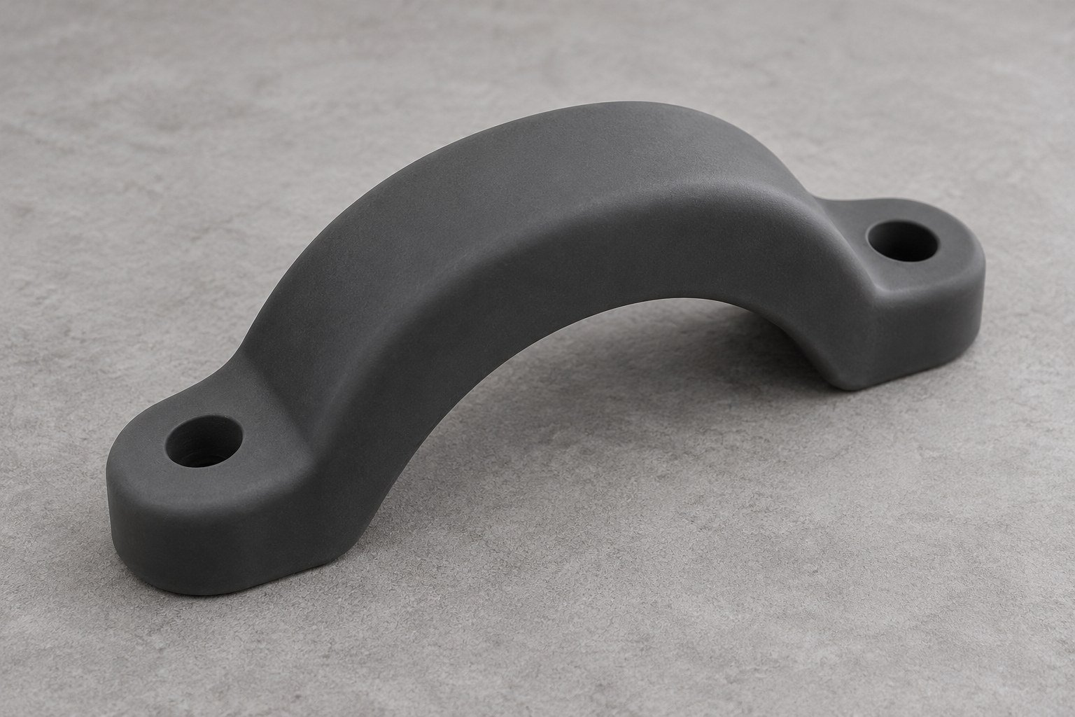 Tampone silicone grigio con fori di montaggio illustrativo