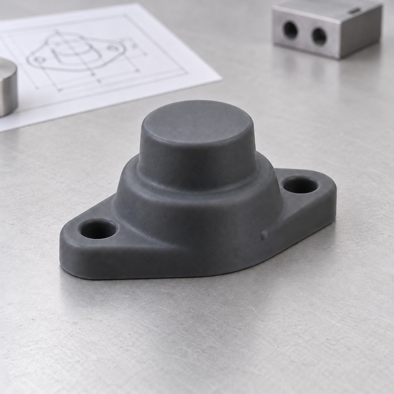 Illustrative soft silicone bumper and mounting features