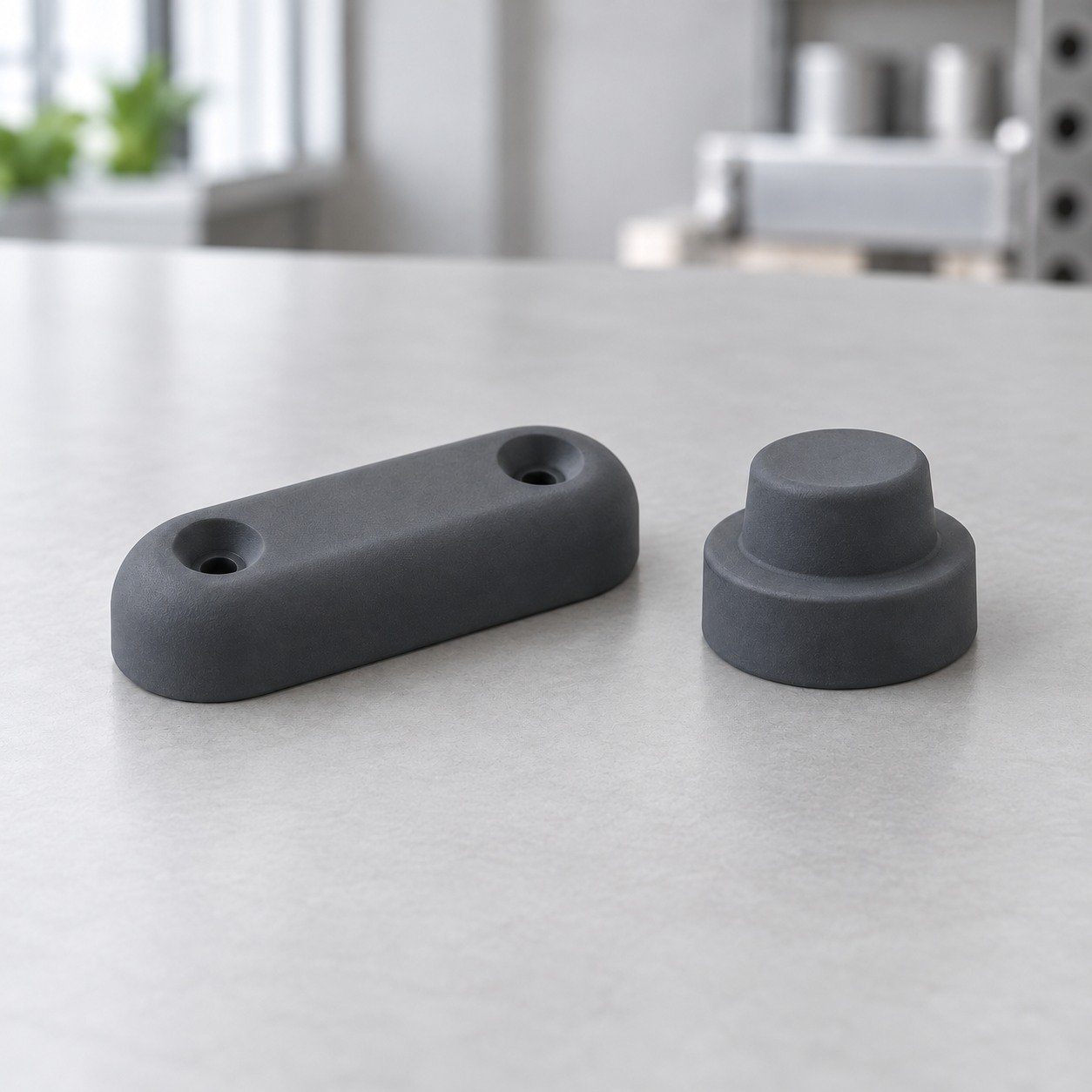 Illustrative soft silicone bumper and mounting features