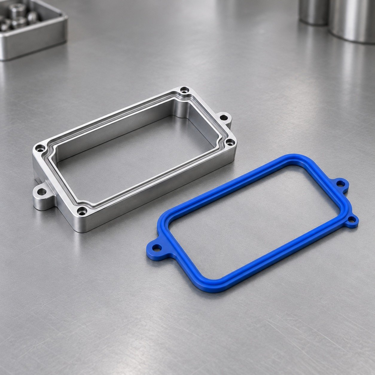 Illustrative molded silicone seal and mating geometry