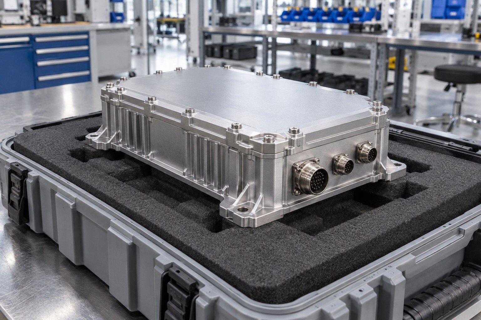 Finished enclosure module with fasteners and protective fitted packaging