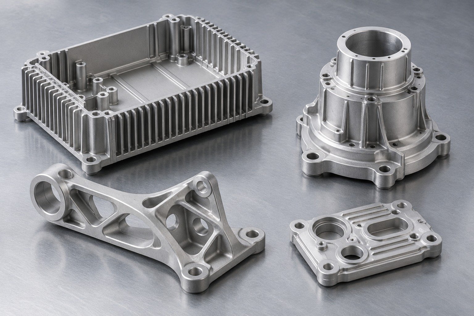 Magnesium alloy enclosure, carrier, bracket and machined plate concepts — illustrative generated concept