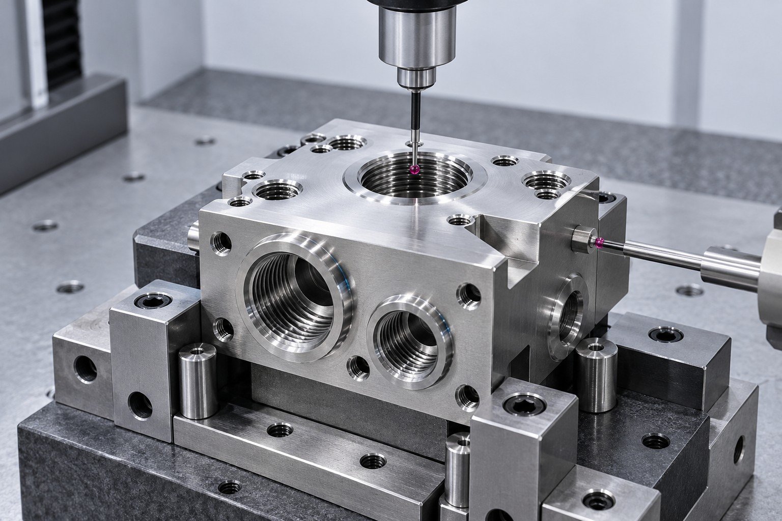 Illustrative manifolds & cdu components dimensional inspection concept, not a customer part