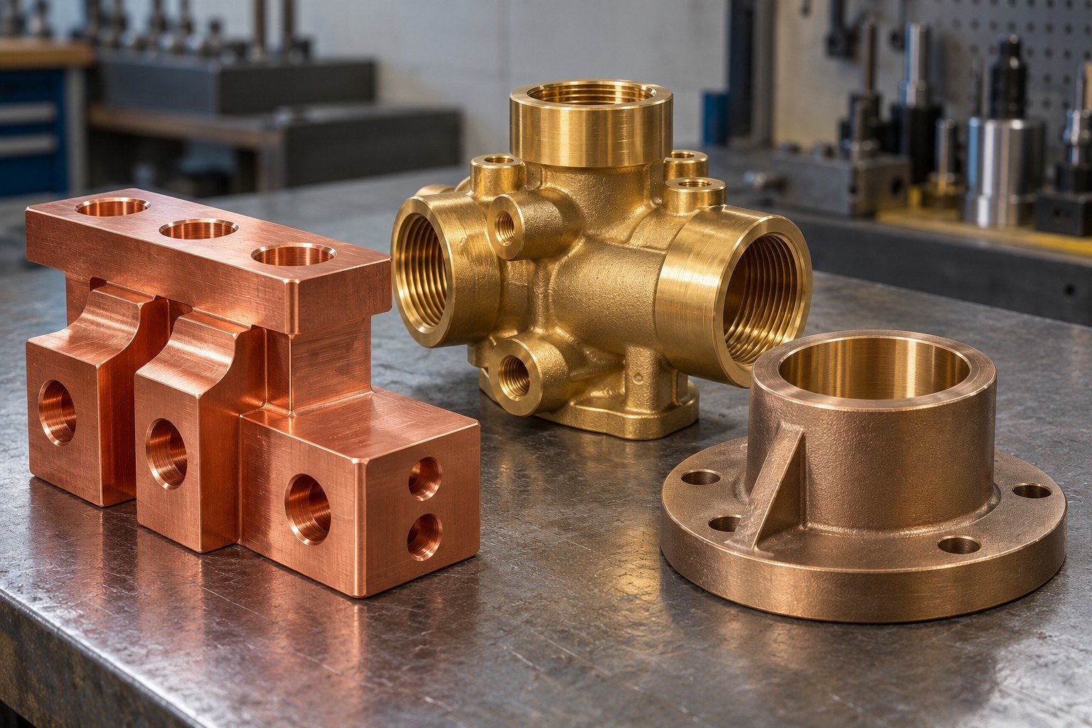 Copper, Brass & Bronze component concept — illustrative generated concept