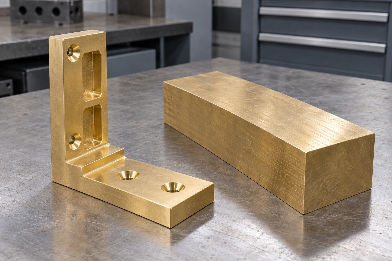 Condition review of a brass architectural angle bracket — illustrative generated component concept