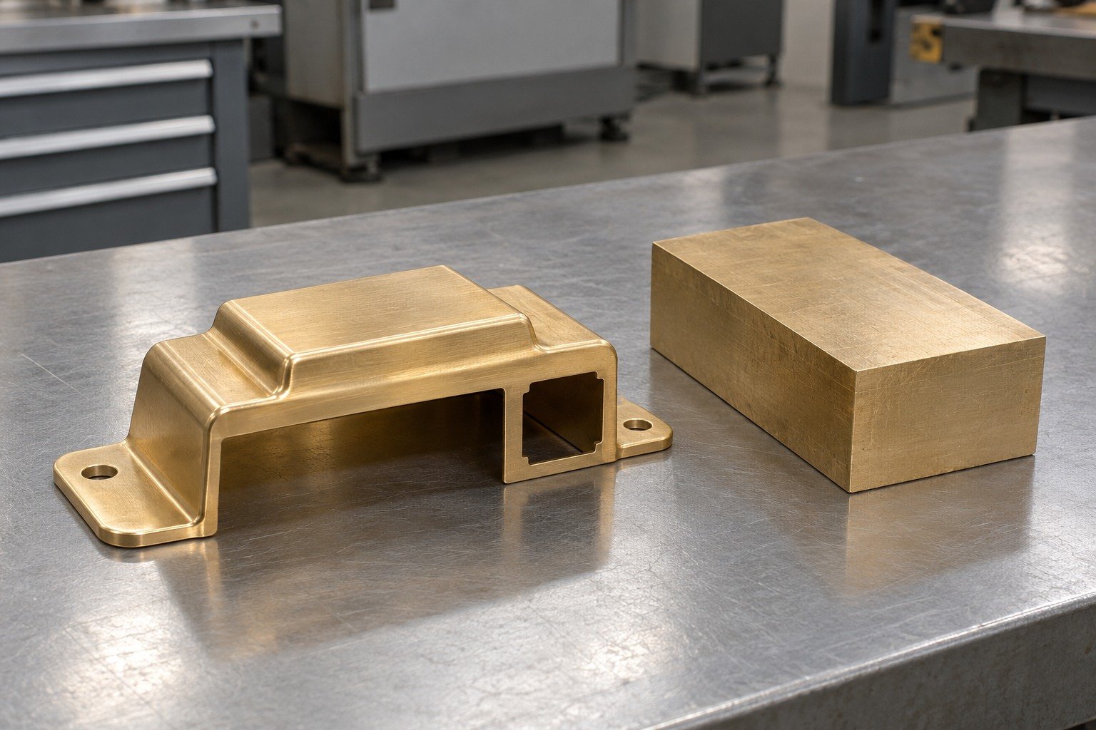 Condition review of a brass formed shield cover — illustrative generated component concept
