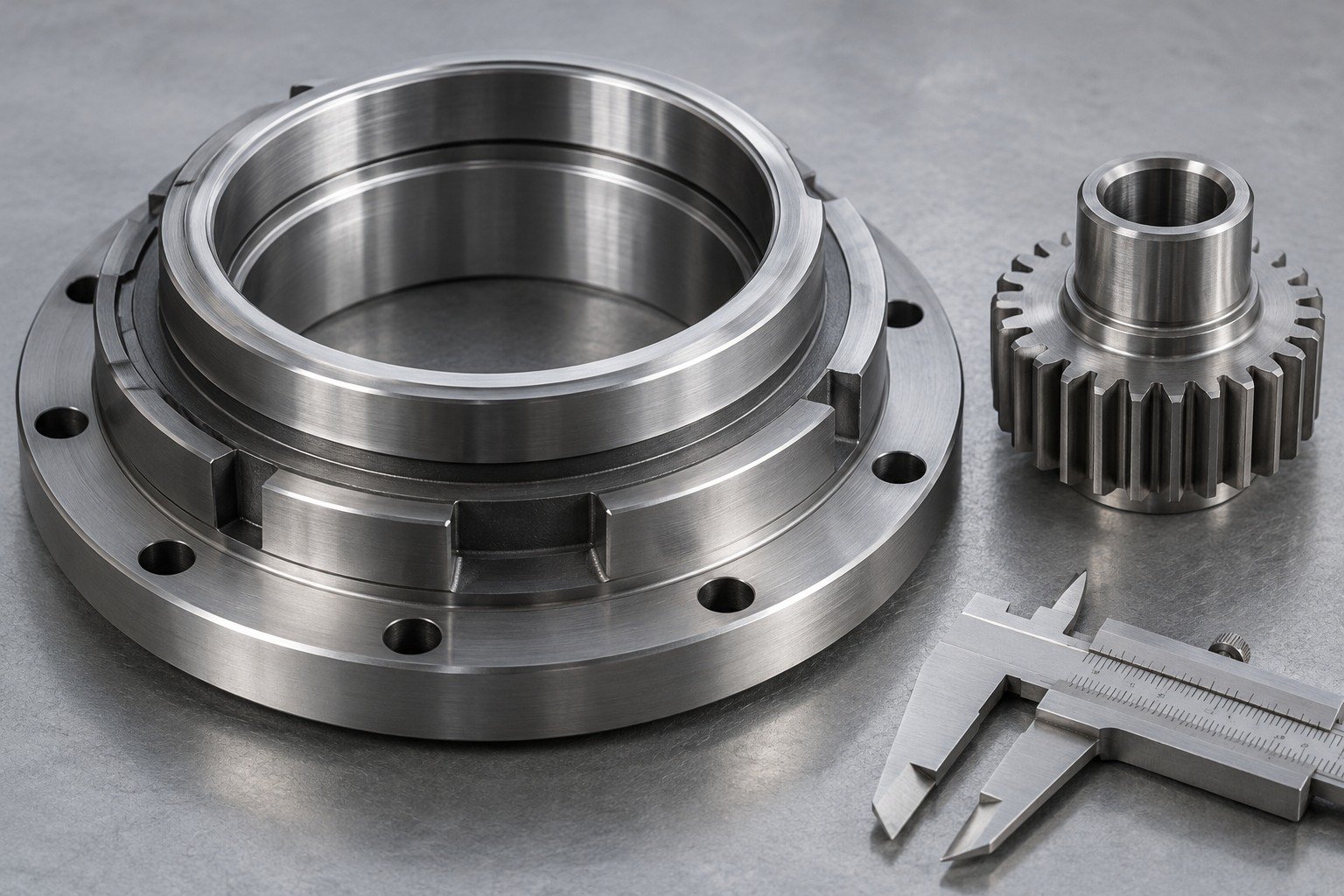 Illustrative stepped bearing ring and gear hub concept
