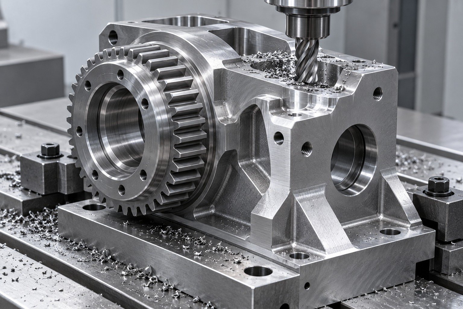 Milling & Drilling specialty steel component concept — illustrative component concept