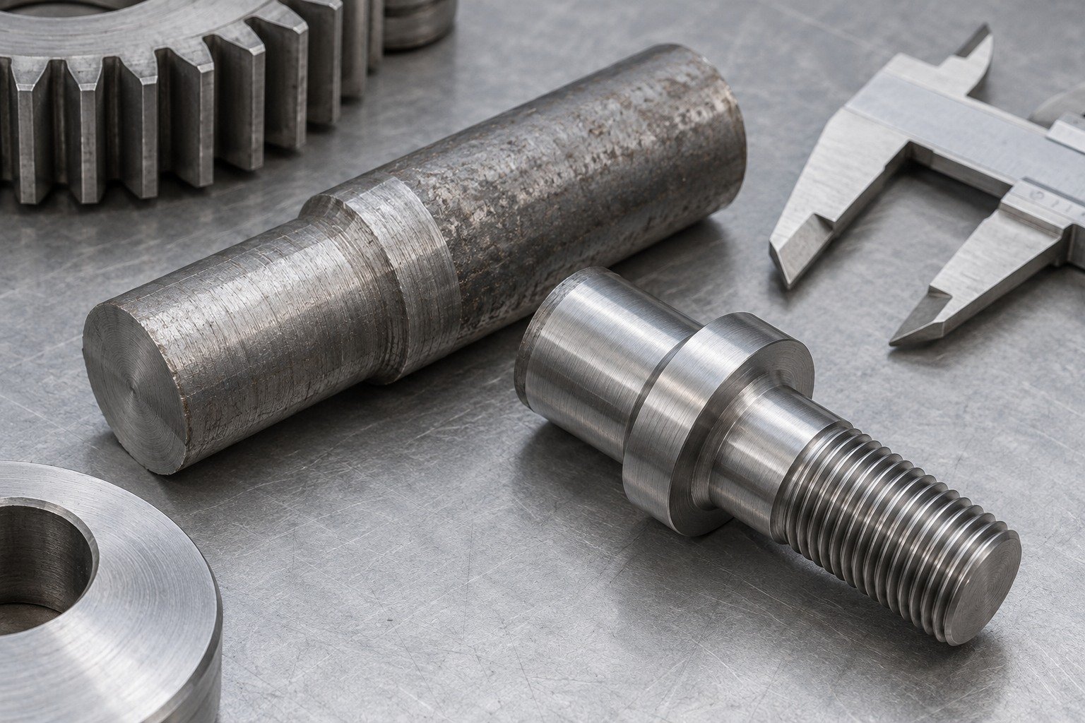 specialty steel 1117 · turned parts condition review — illustrative component concept