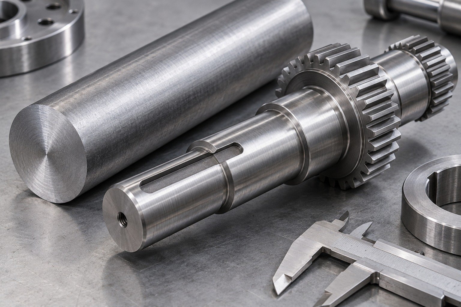specialty steel 1144 · shafts & sleeves condition review — illustrative component concept