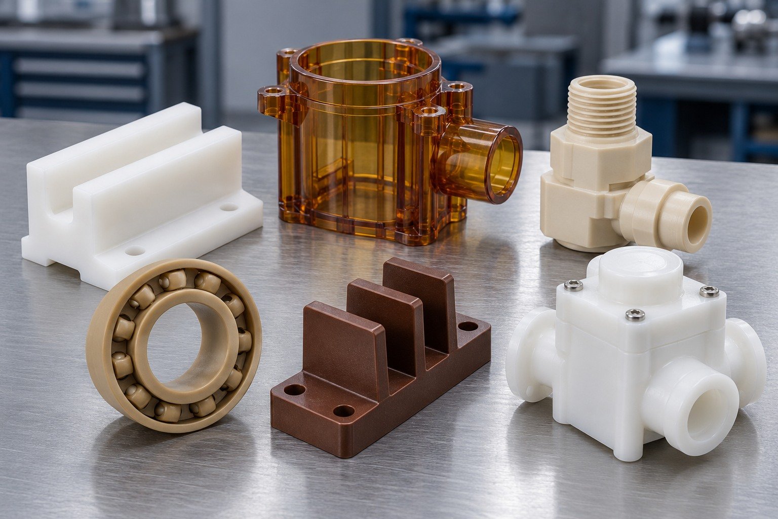 Distinct engineering polymer component concepts — illustrative generated concept
