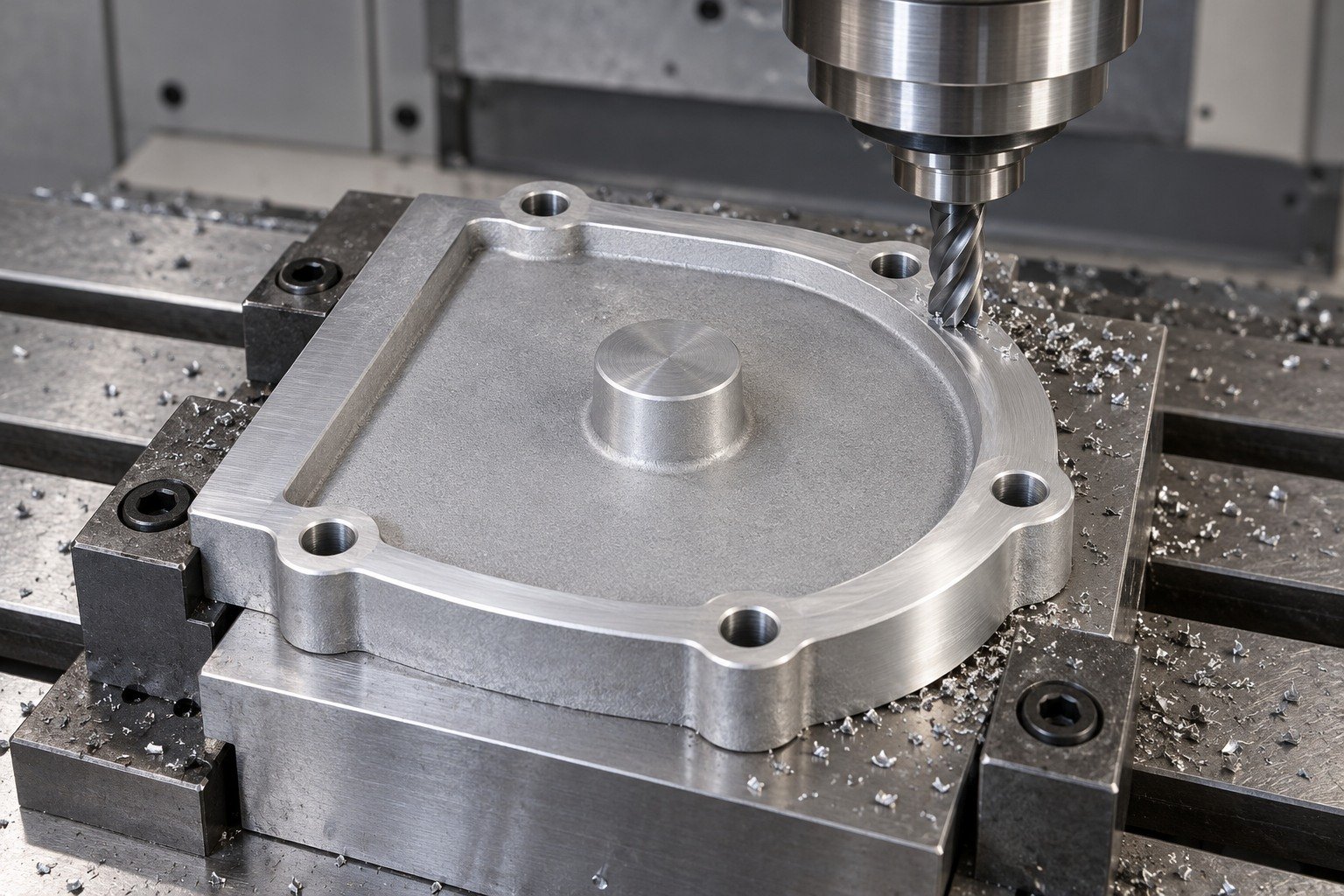 specialty zinc-alloy d shaped service cap machining concept — illustrative generated component concept