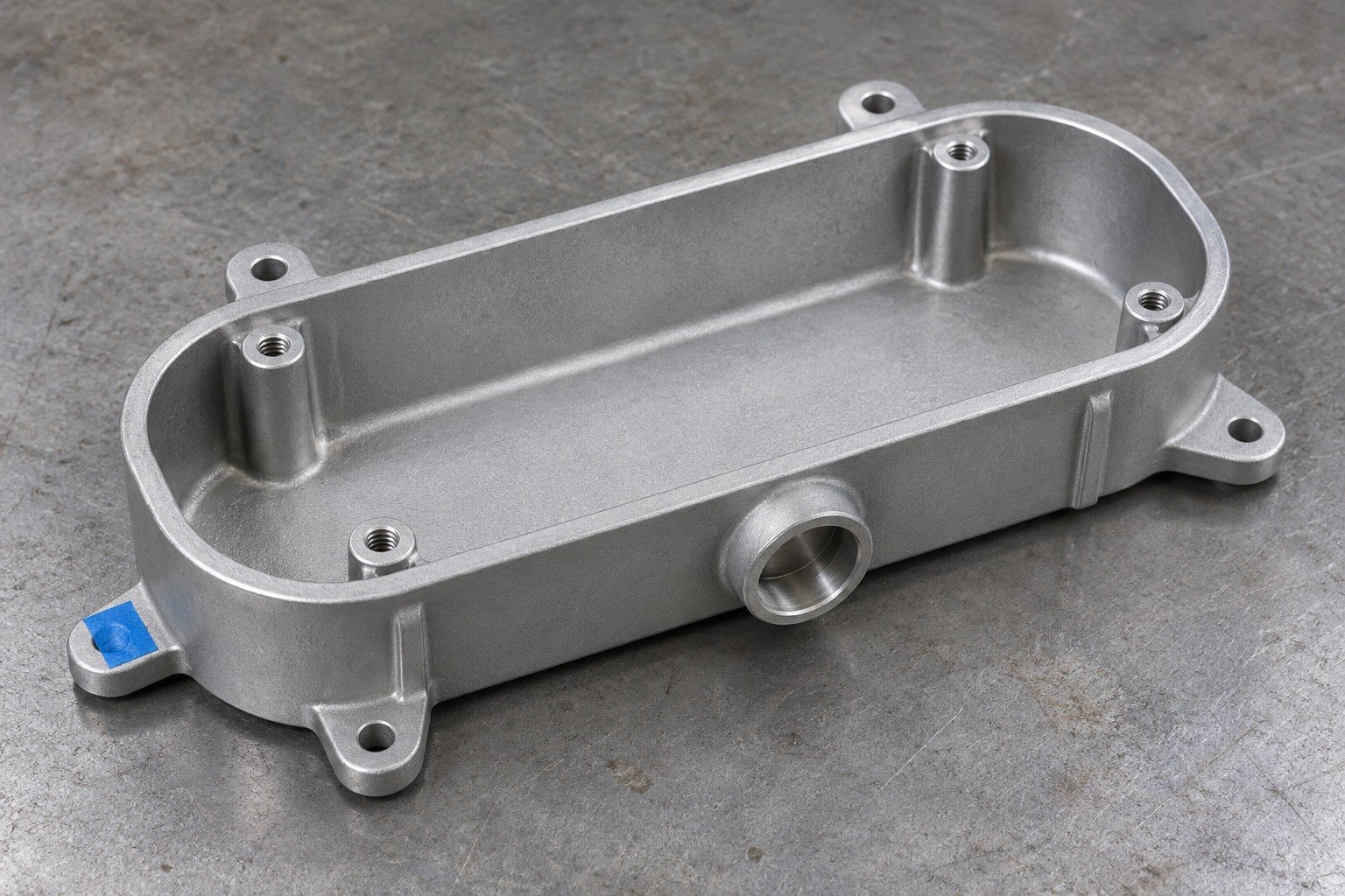 specialty zinc-alloy oblong junction enclosure finishnitride concept — illustrative generated component concept