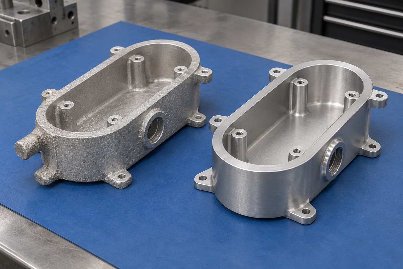 specialty zinc-alloy oblong junction enclosure riskstock concept — illustrative generated component concept