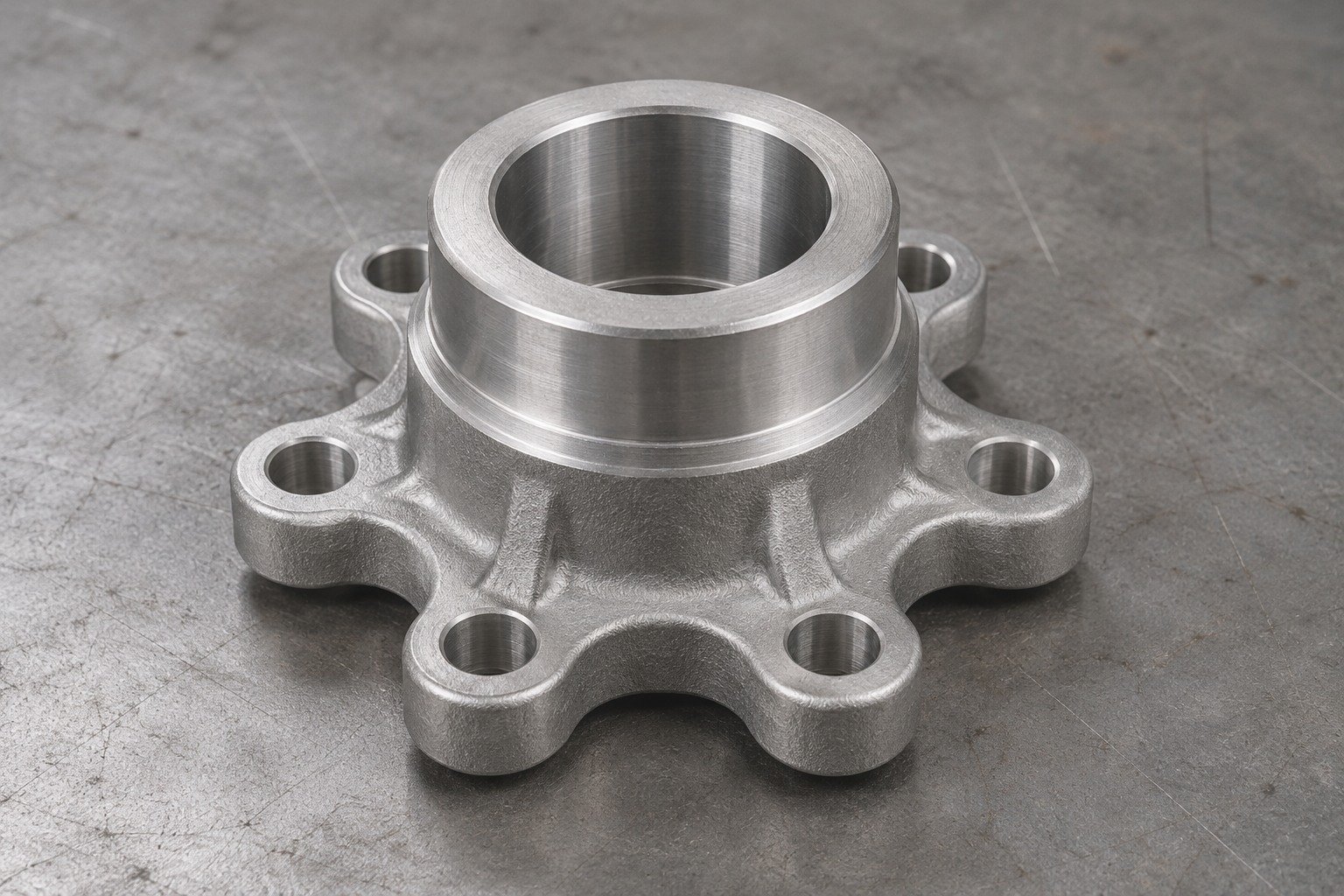 specialty zinc-alloy six lobe locating hub finishground concept — illustrative generated component concept