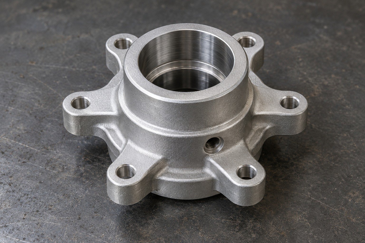 Illustrative specialty zinc-alloy six-lobe locating hub