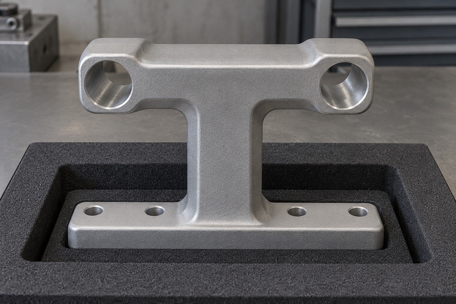 specialty zinc-alloy t shaped instrument support finishpvd concept — illustrative generated component concept