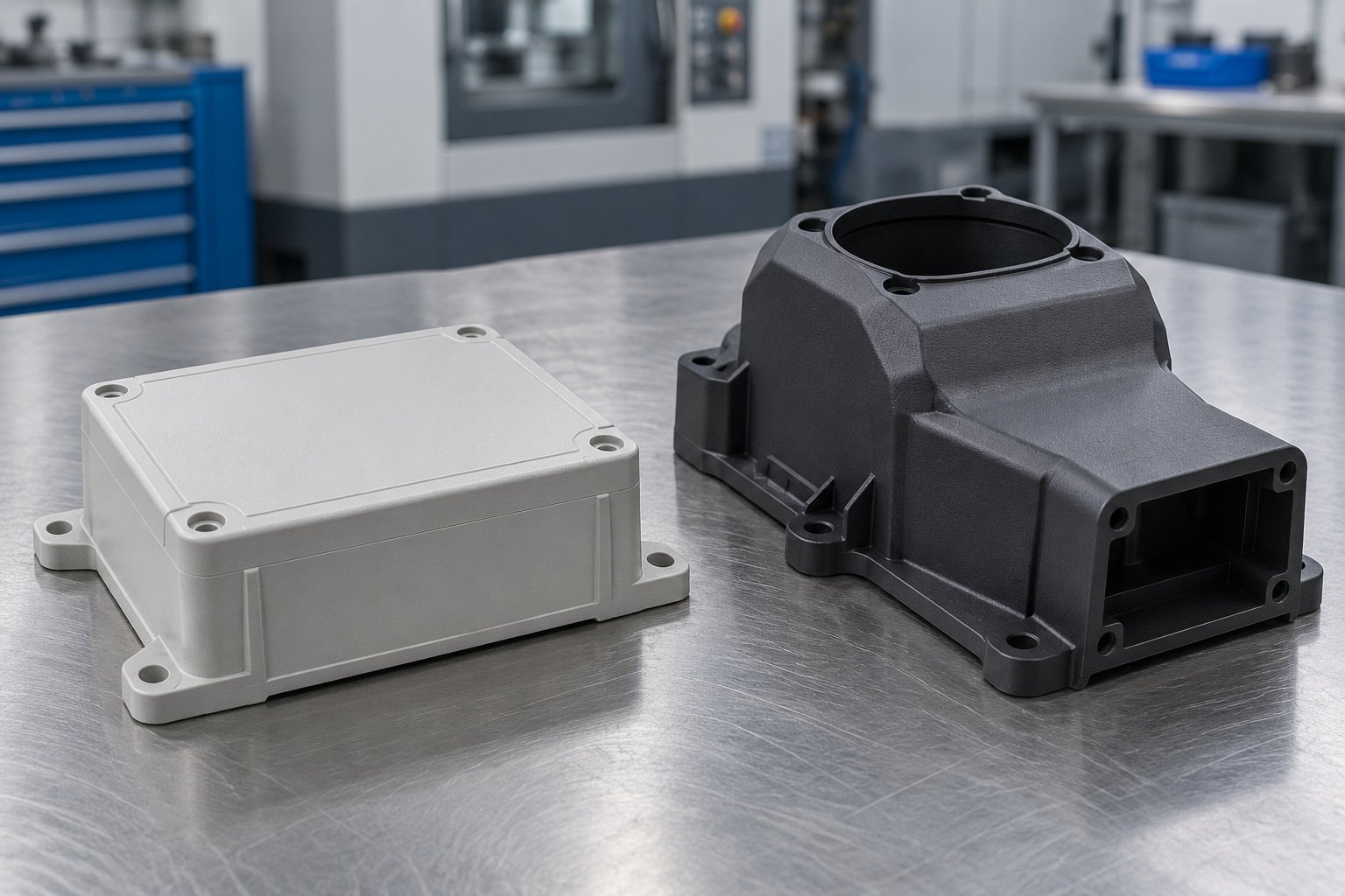 PC/ABS components for receiving review — illustrative generated concept