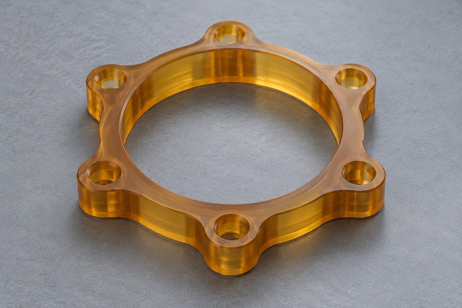 PEI amber scalloped insulating ring — illustrative generated concept