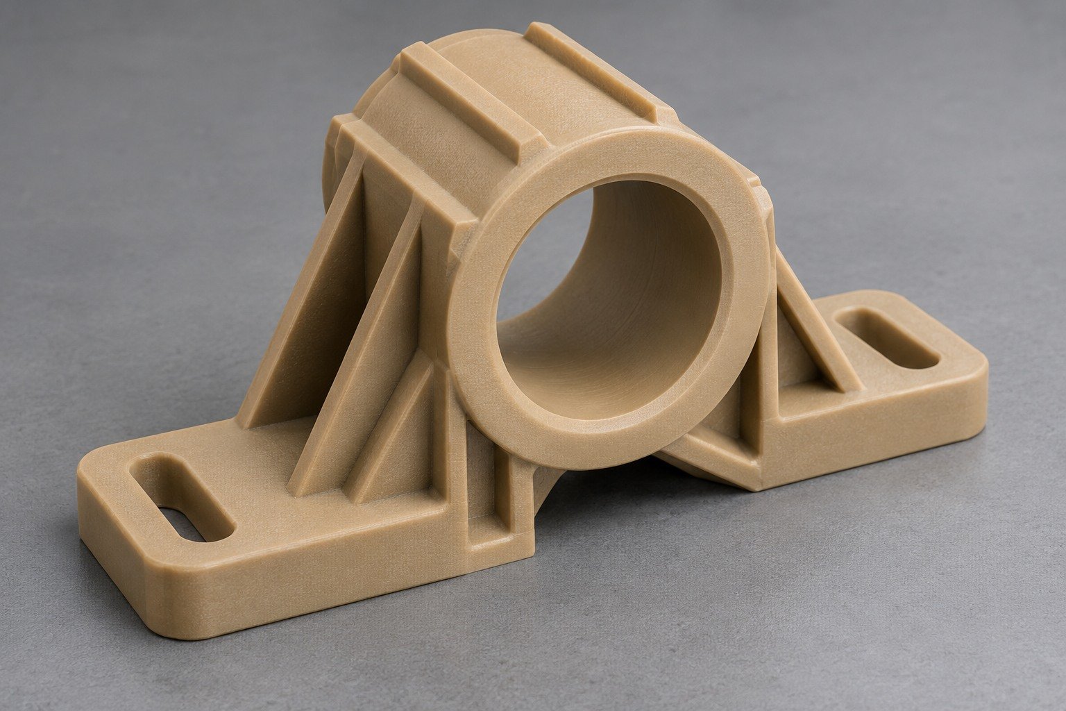 PEI opaque ribbed structural bracket — illustrative generated concept