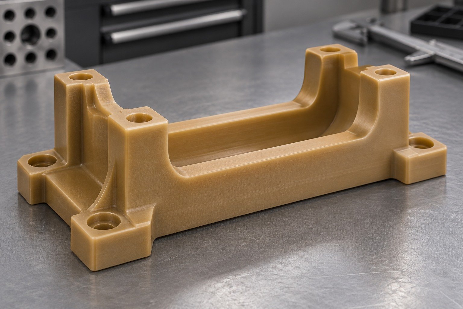 PEI opaque slotted mounting cradle — illustrative generated concept