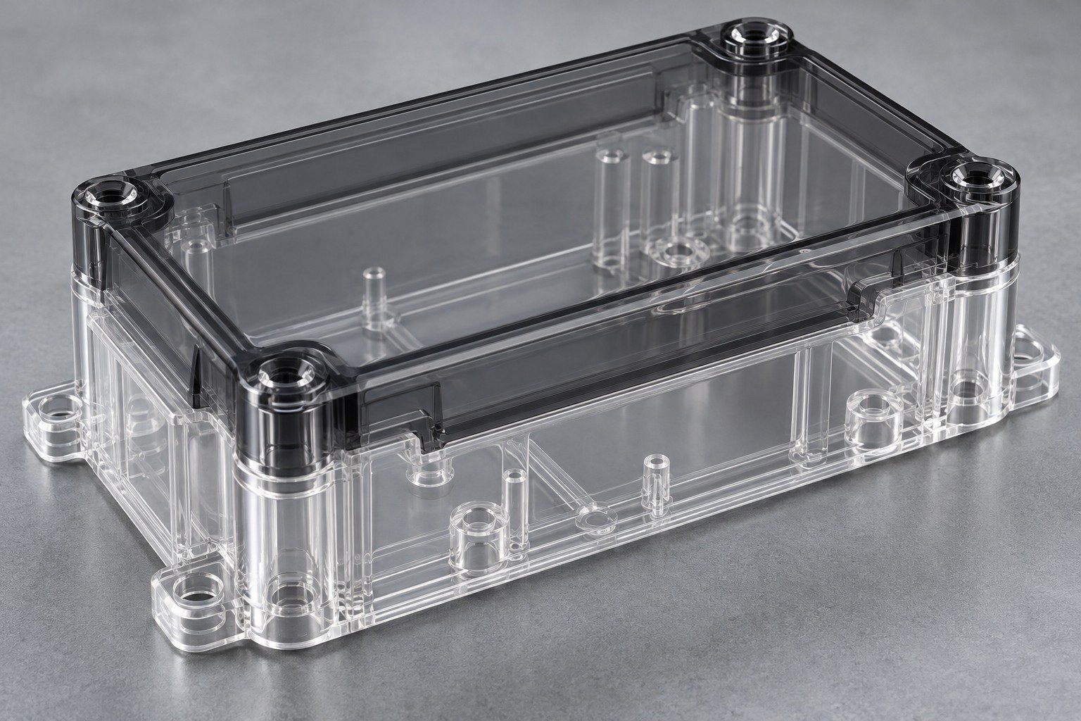 Polycarbonate PC controller housing and lid — illustrative generated component concept