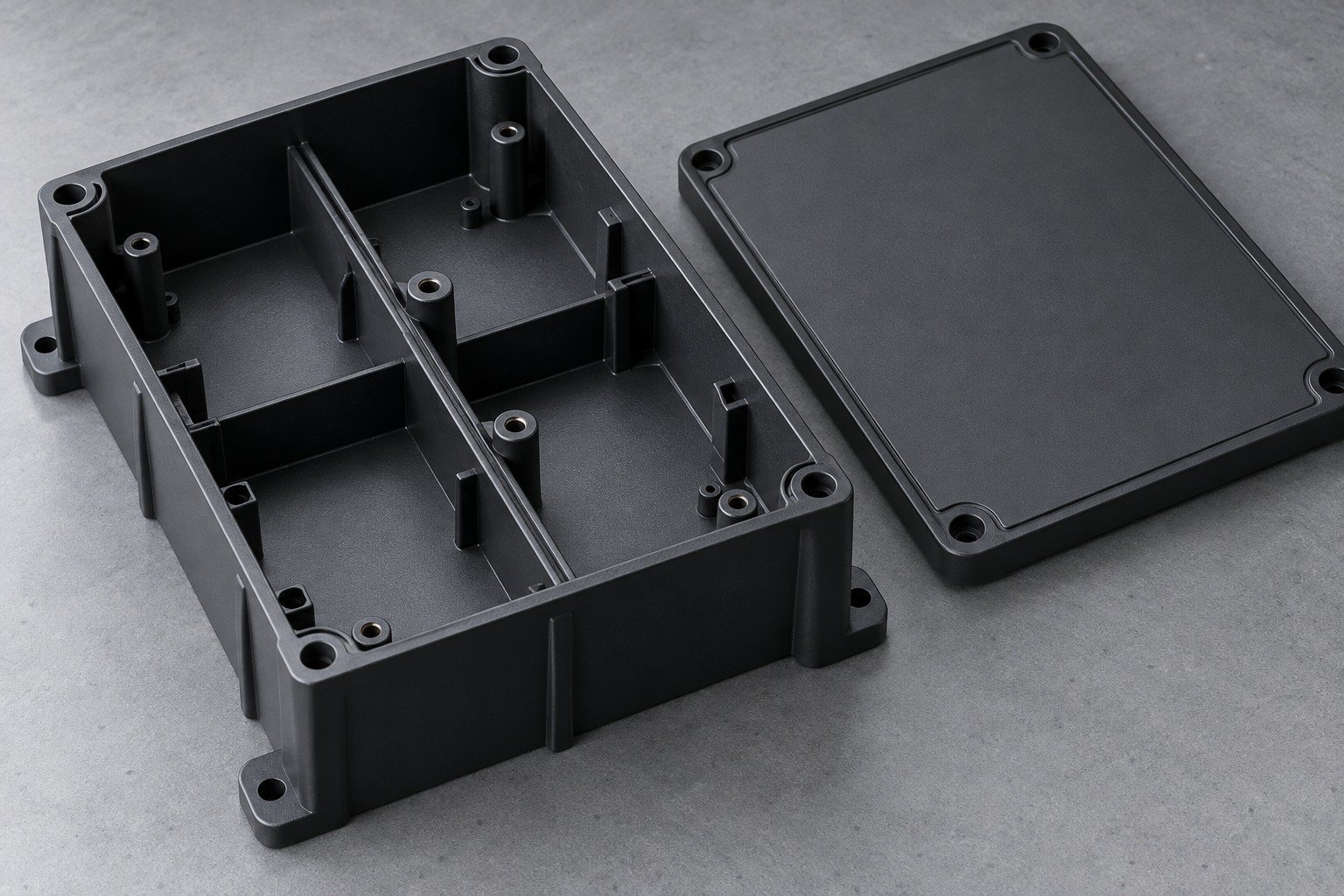 Polycarbonate PC opaque electrical enclosure — illustrative generated component concept