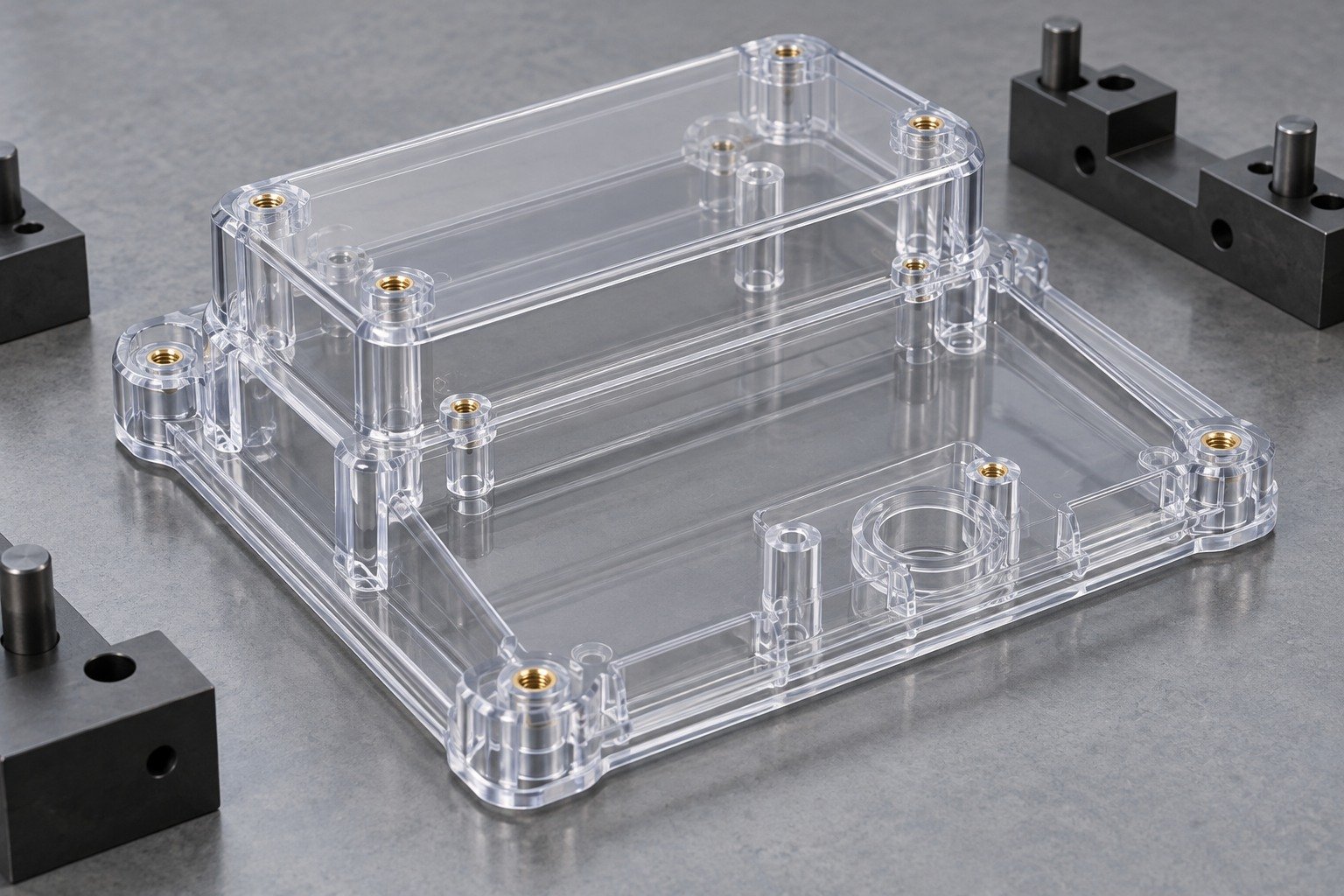 Polycarbonate PC two level cover fixture review — illustrative generated component concept