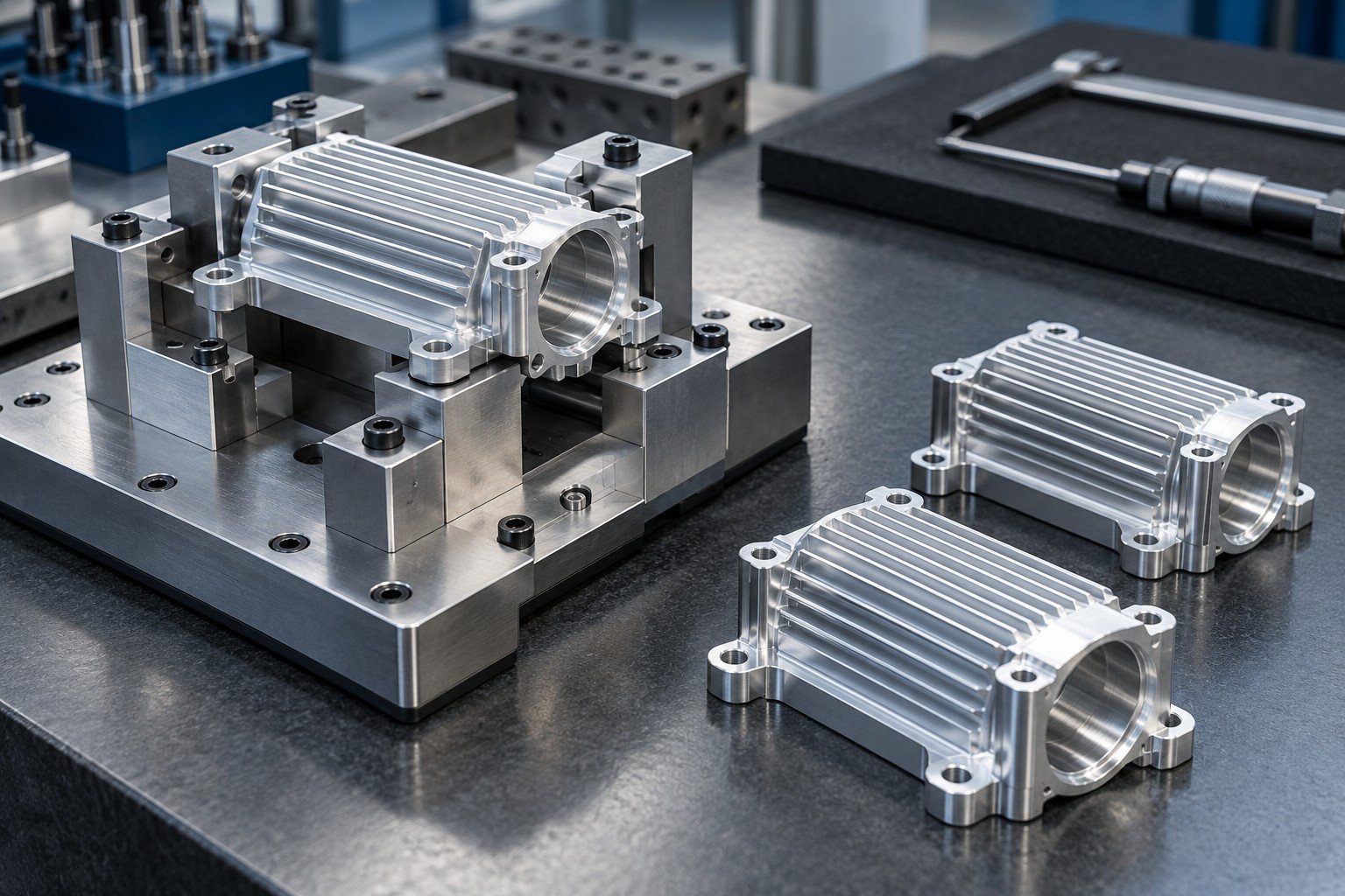 CNC Machining transition concept — illustrative prototype-to-production concept