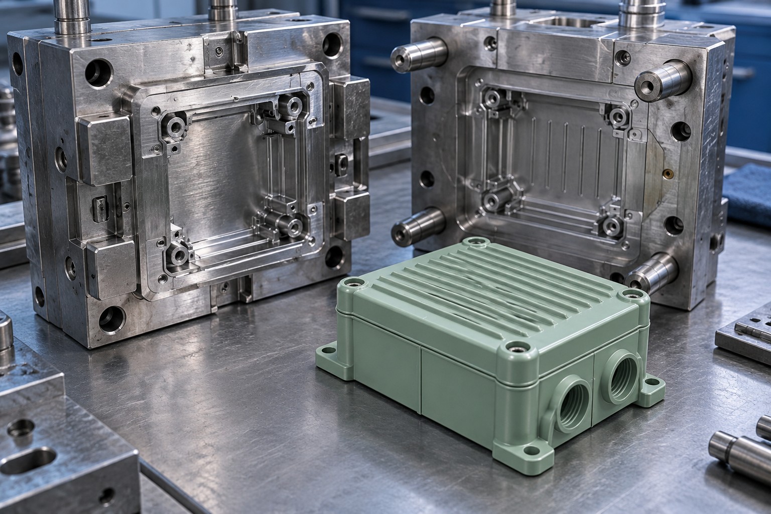 Injection Molding transition concept — illustrative prototype-to-production concept