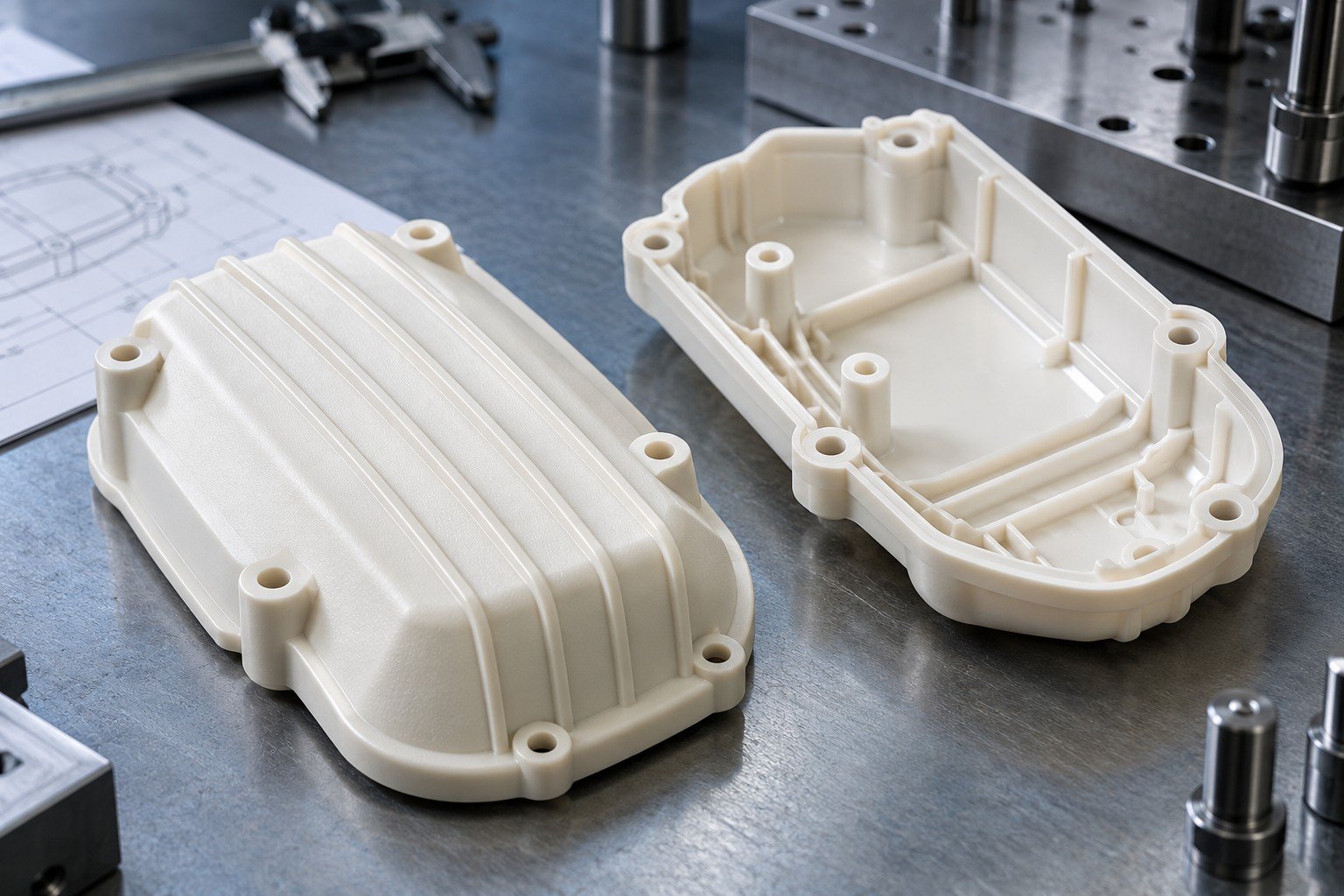 Molded first-article concepts — illustrative prototype-to-production concept