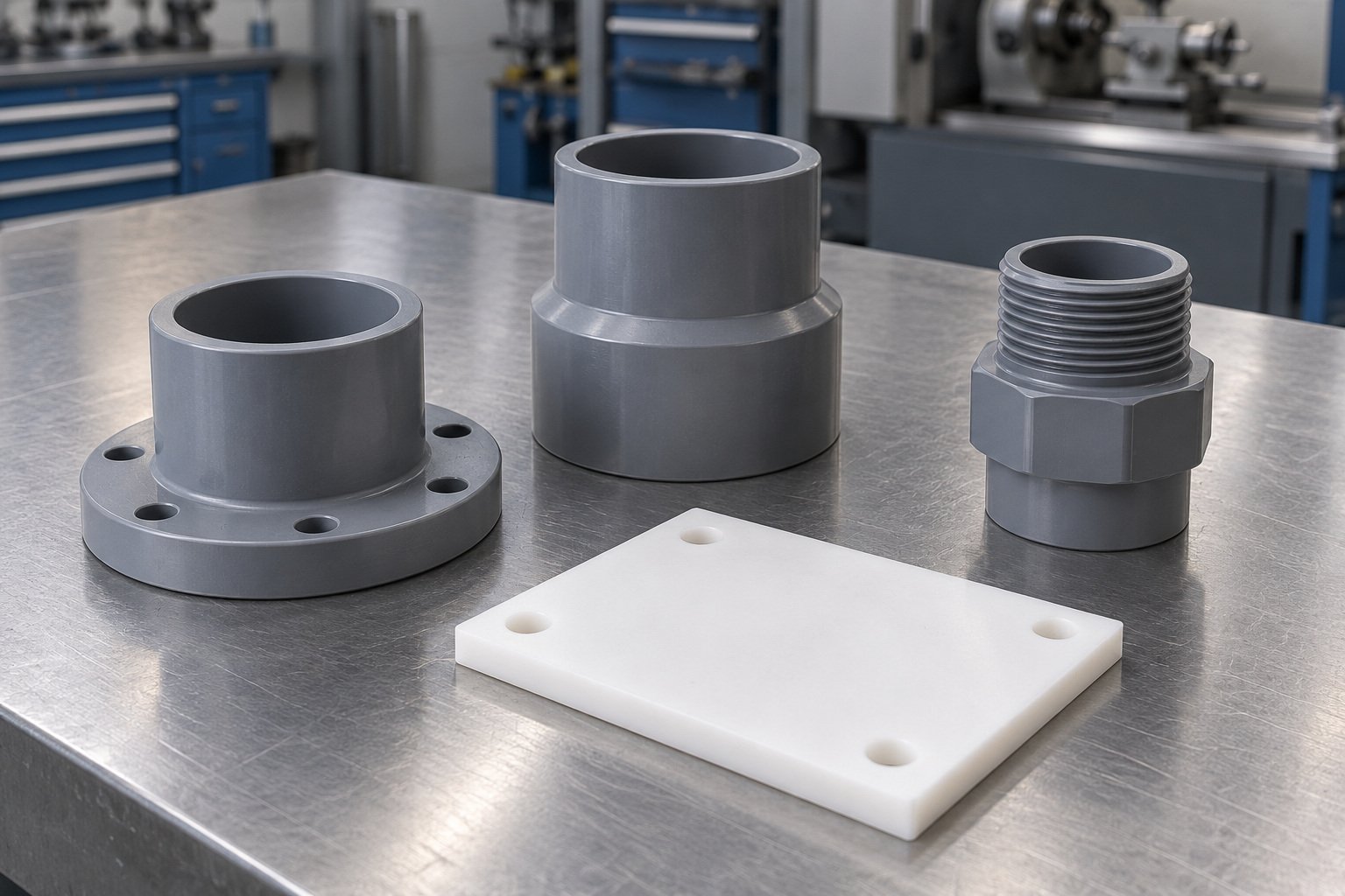 PVC components for receiving review — illustrative generated concept