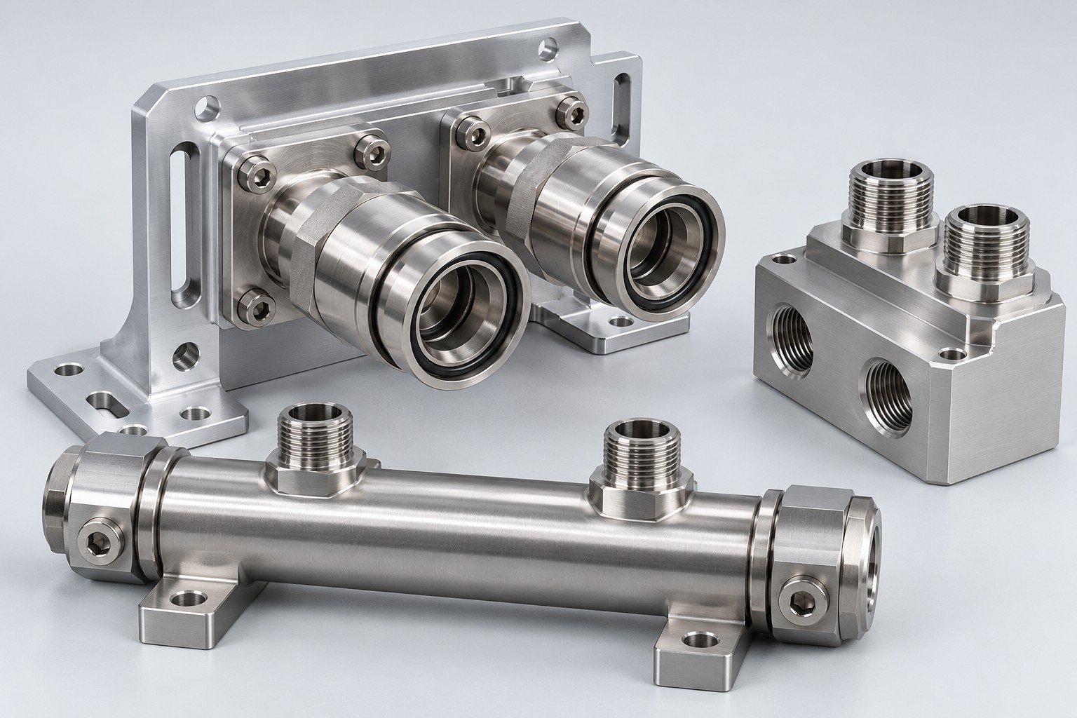 Illustrative rack cooling interfaces assembly concept, not a customer part