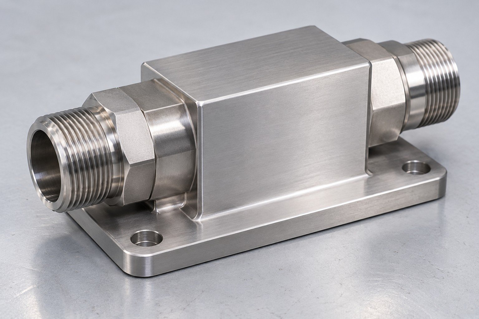 Illustrative machined adapters concept, not documentary company or customer photography