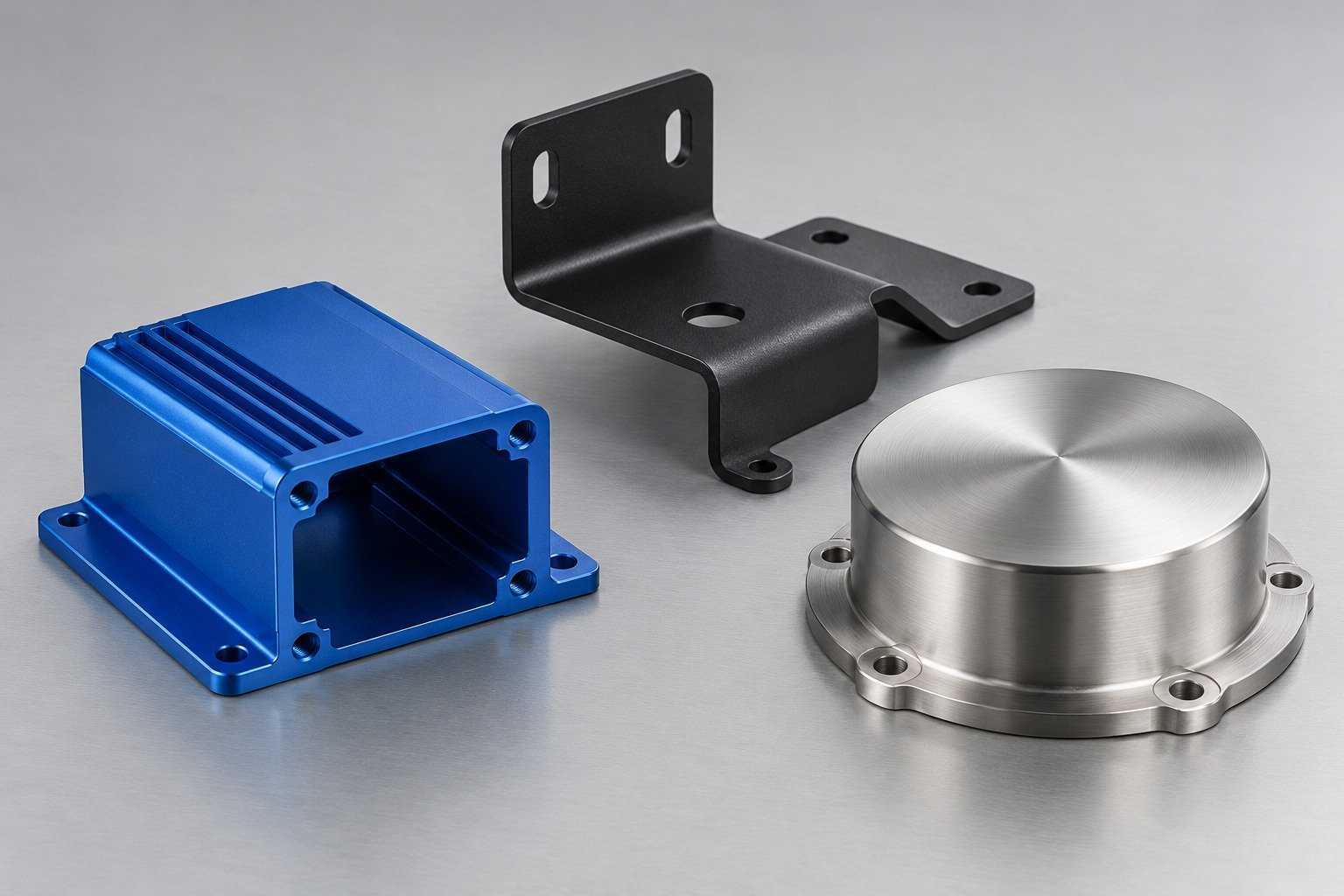 Distinct manufactured component concepts illustrating Surface Finish Selection; illustrative component concept,not measured/company/customer part
