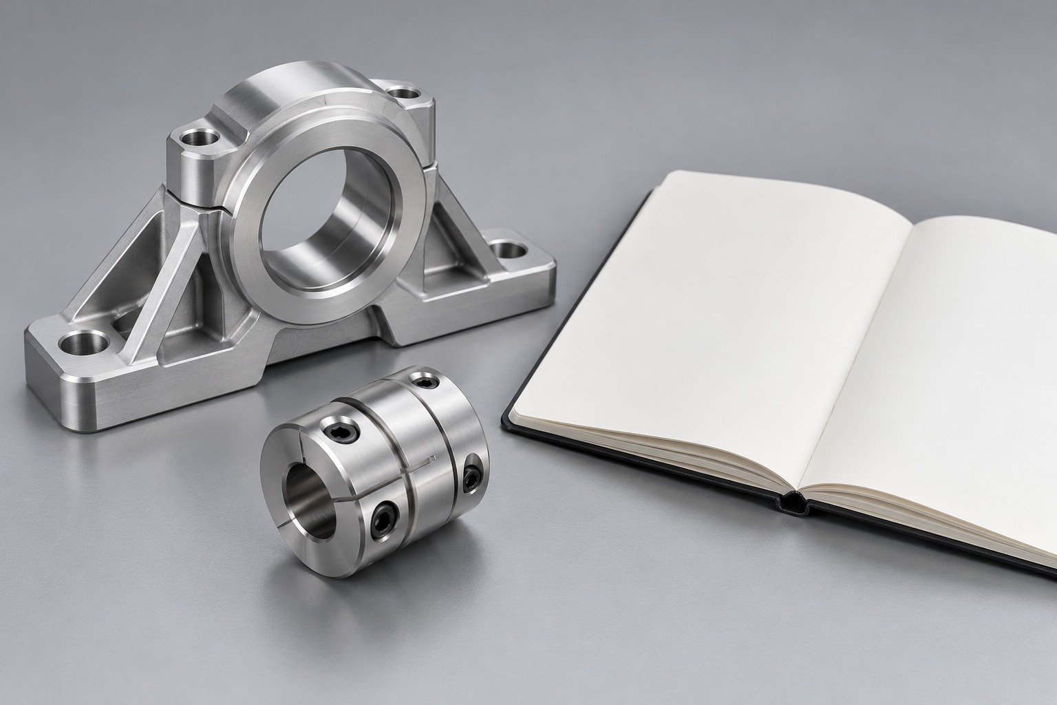 Distinct manufactured component concepts illustrating Engineering Blog; illustrative component concept,not measured/company/customer part