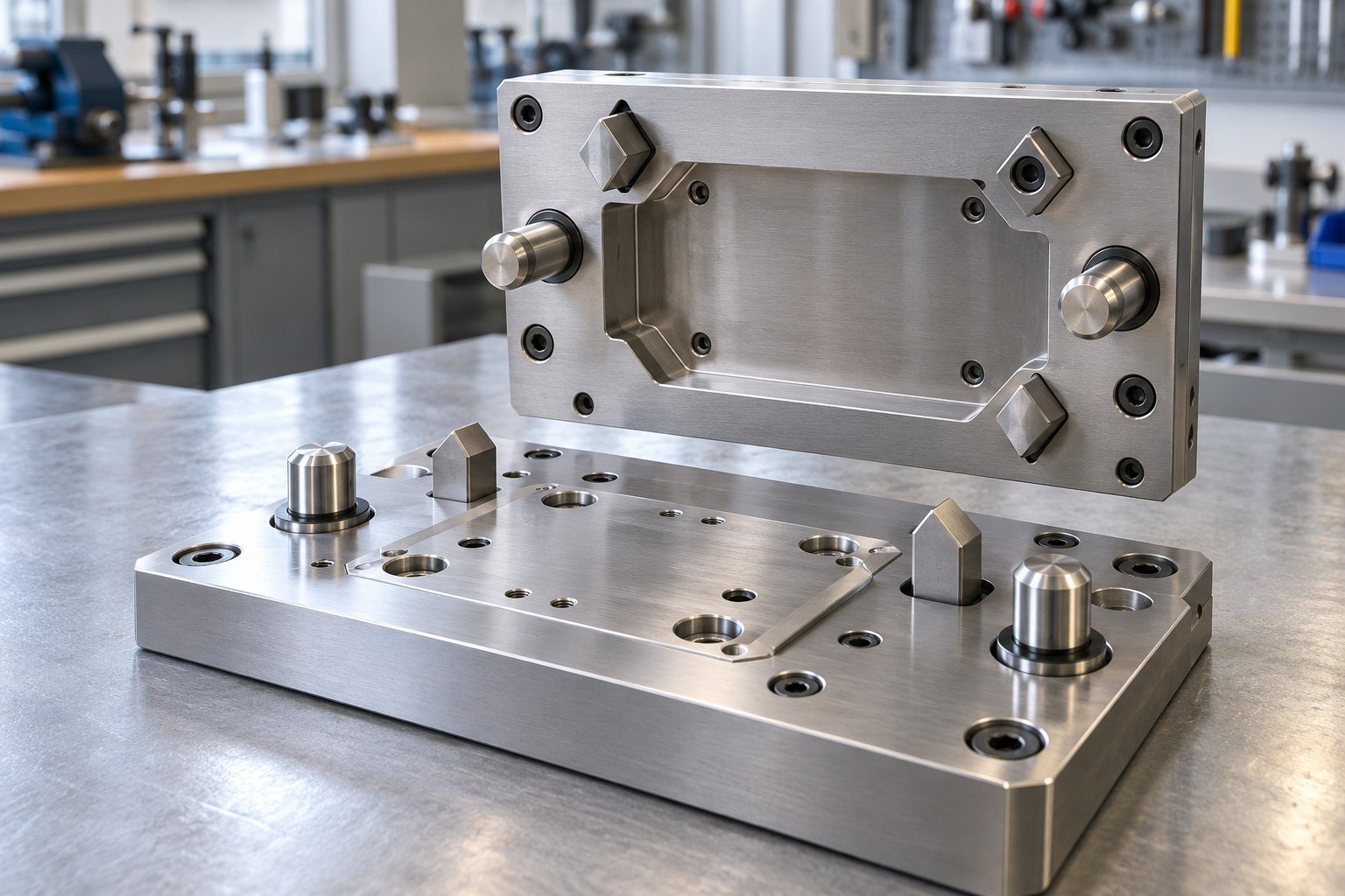 Precision locating cassette with round and diamond dowels and mating receiving plate