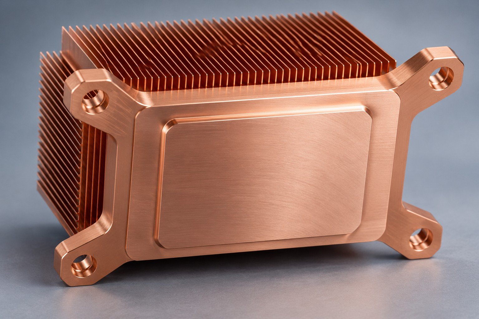 Illustrative machined contact face and mounting geometry of skived fin heat sinks concept