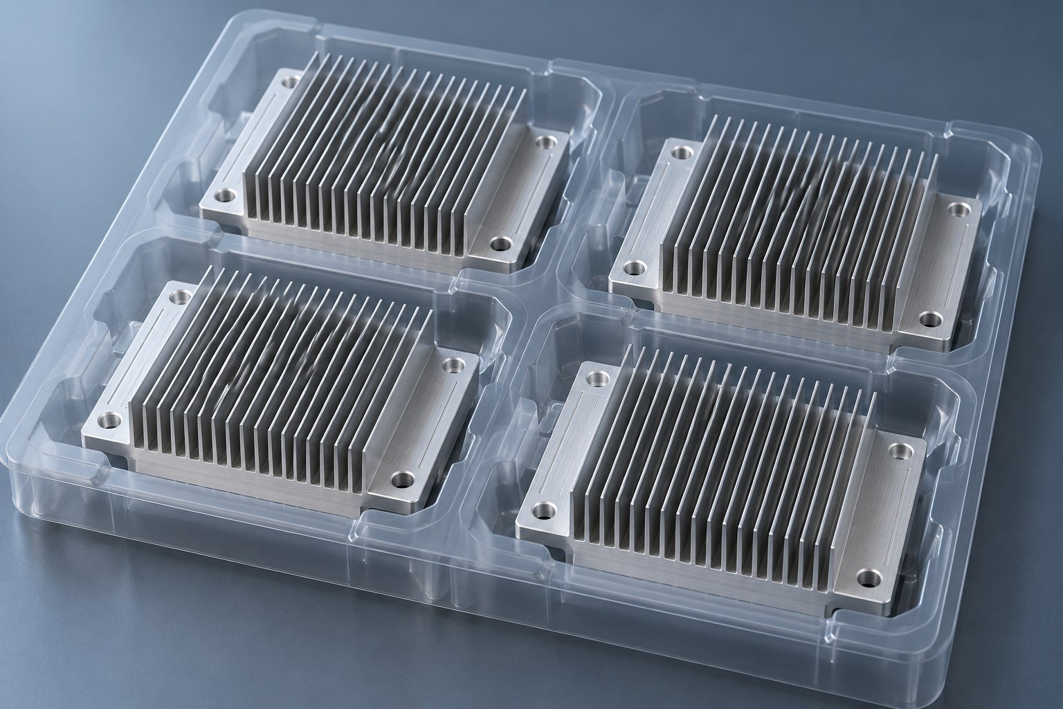 Illustrative samples and repeat supply on skived fin heat sinks concept