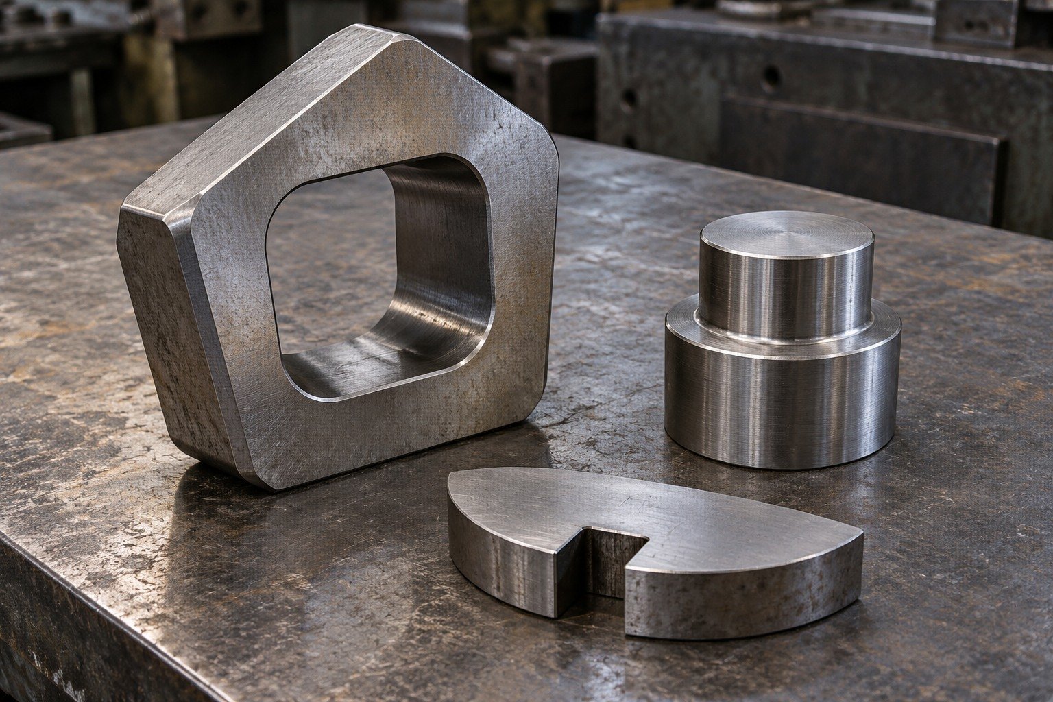 Illustrative special tool steel die insert, blunt form blank and wear component concept