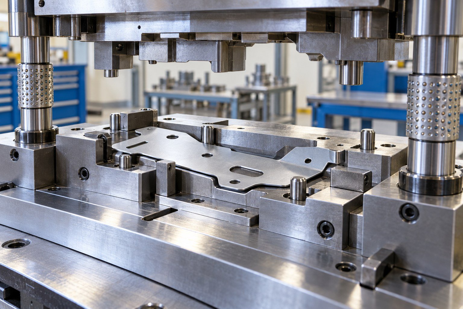 Keep the Part Located Through the Operation — illustrative stamping tooling concept