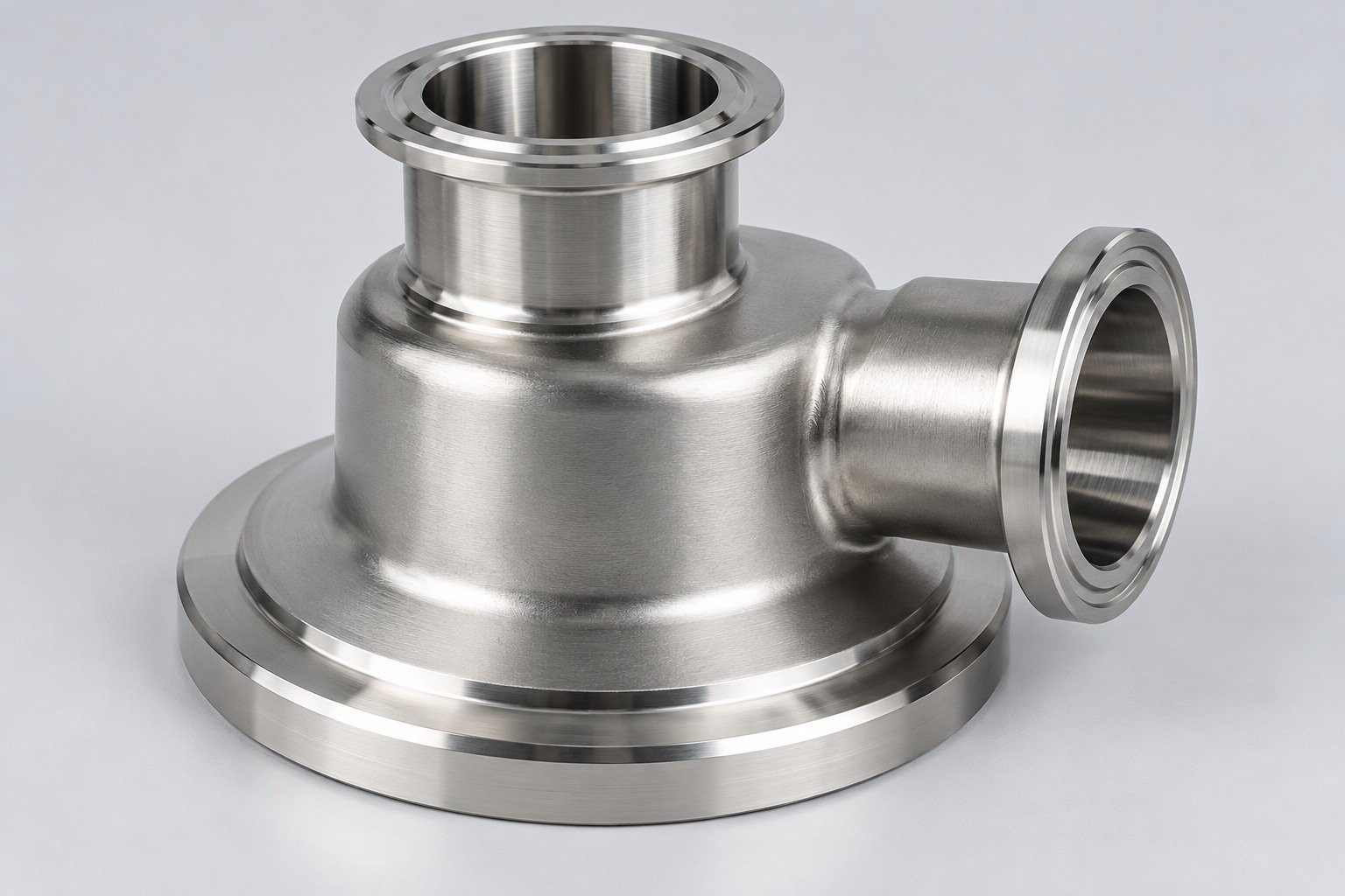 Illustrative stainless steel sanitary valve body concept