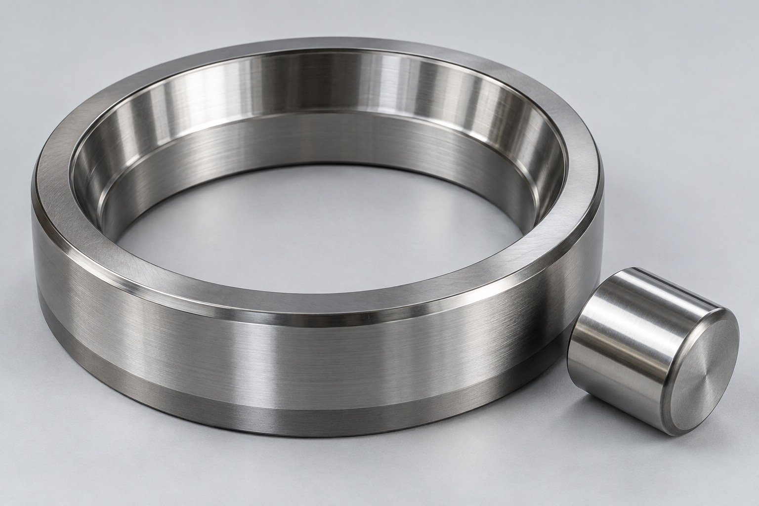 Illustrative stainless steel bearing race and roller concept