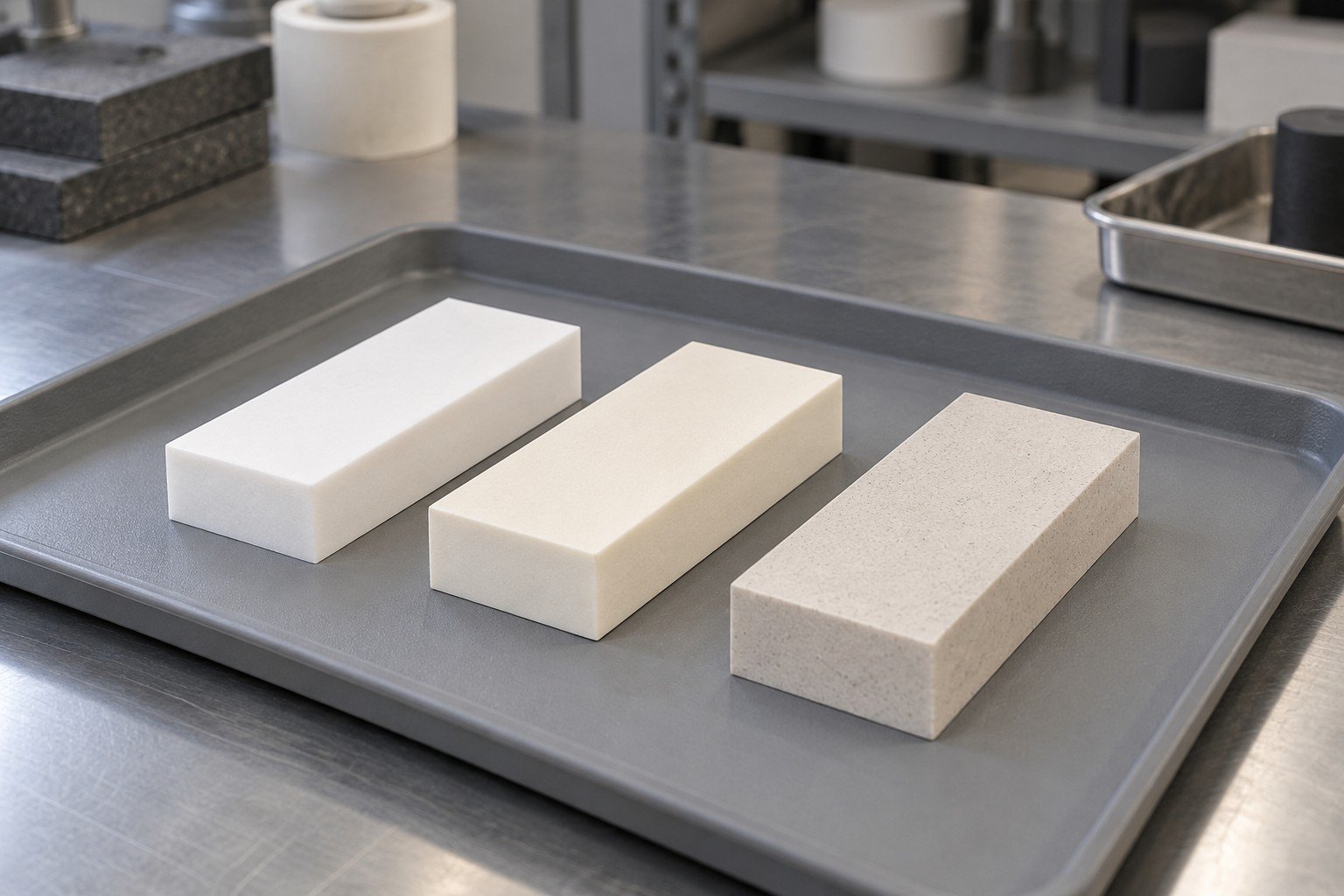 Distinct alumina sample block concepts; not grade identification — illustrative generated concept