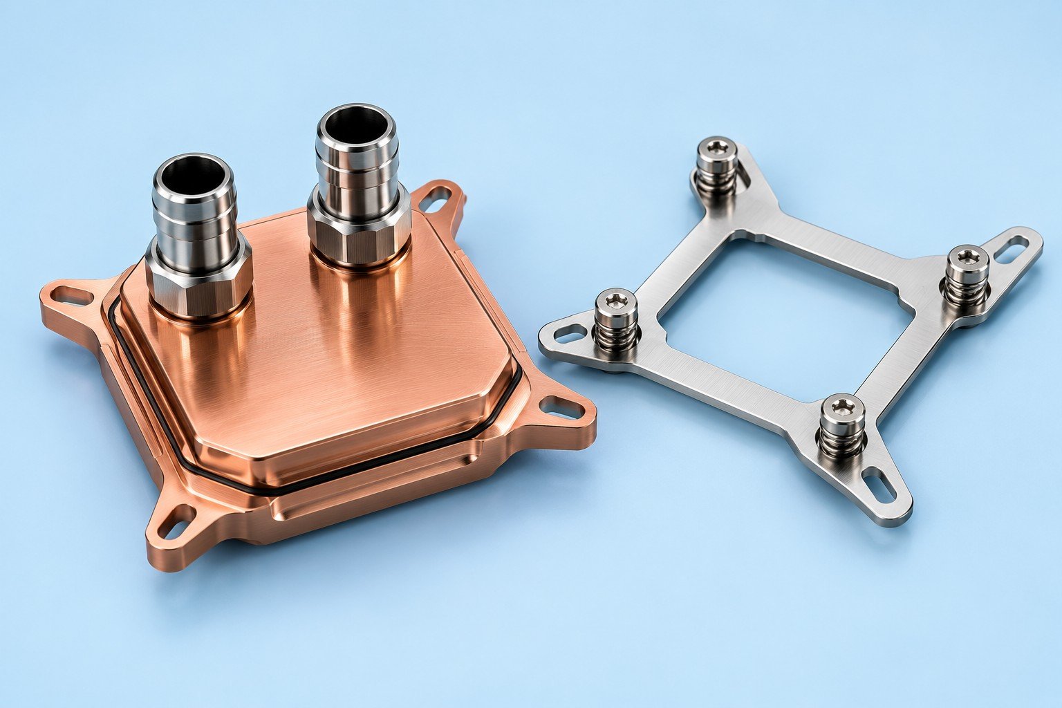 Illustrative processor cold plate and mounting bracket