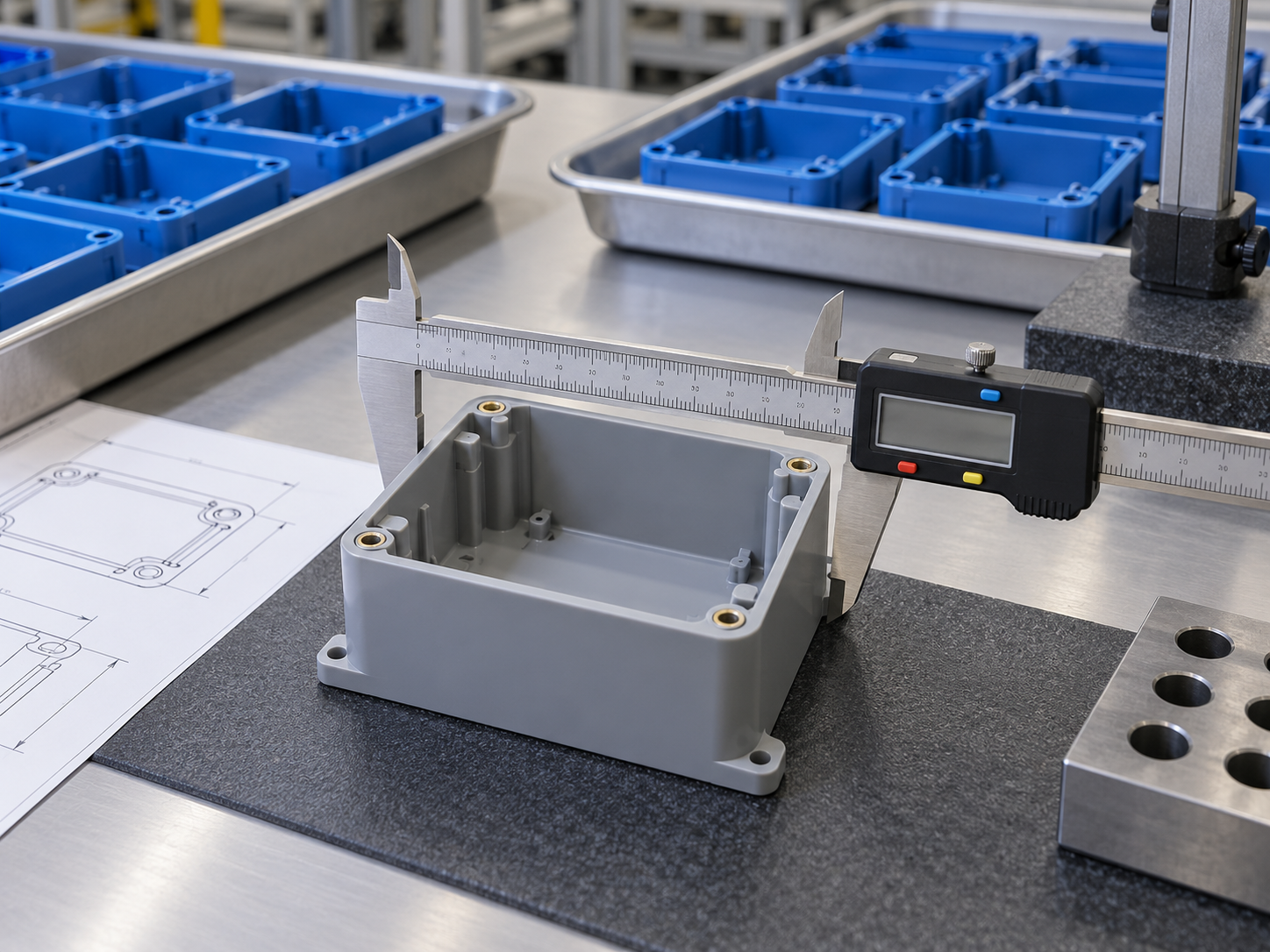 Illustrative inspection concept; not an LK MFG equipment photograph. In-Process