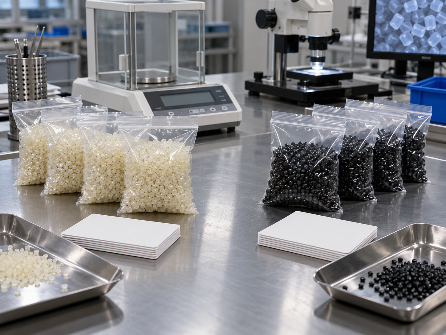 Illustrative inspection concept; not an LK MFG equipment photograph. Incoming Resin
