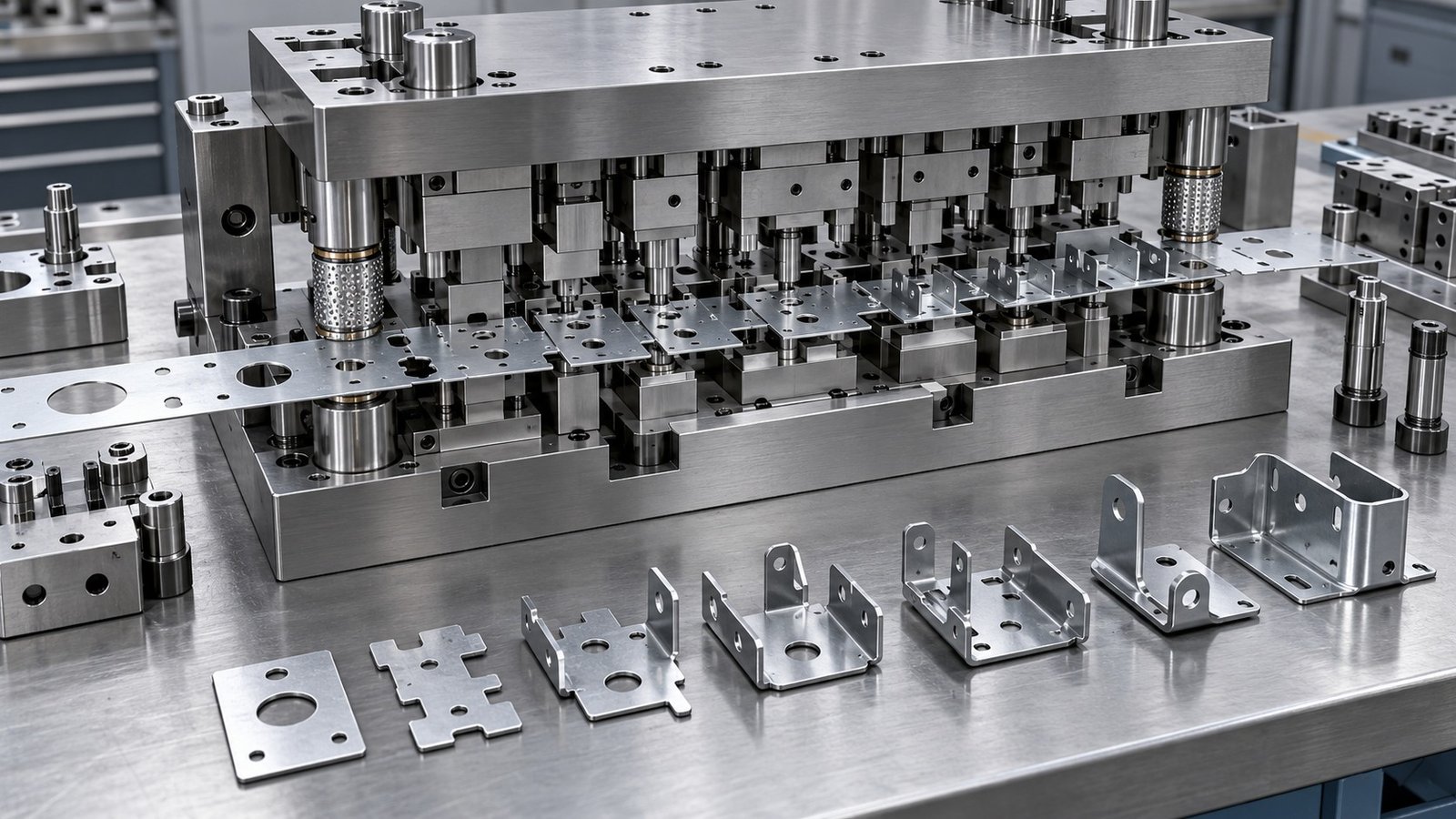 Progressive Stamping Dies view 4 — illustrative tooling concept